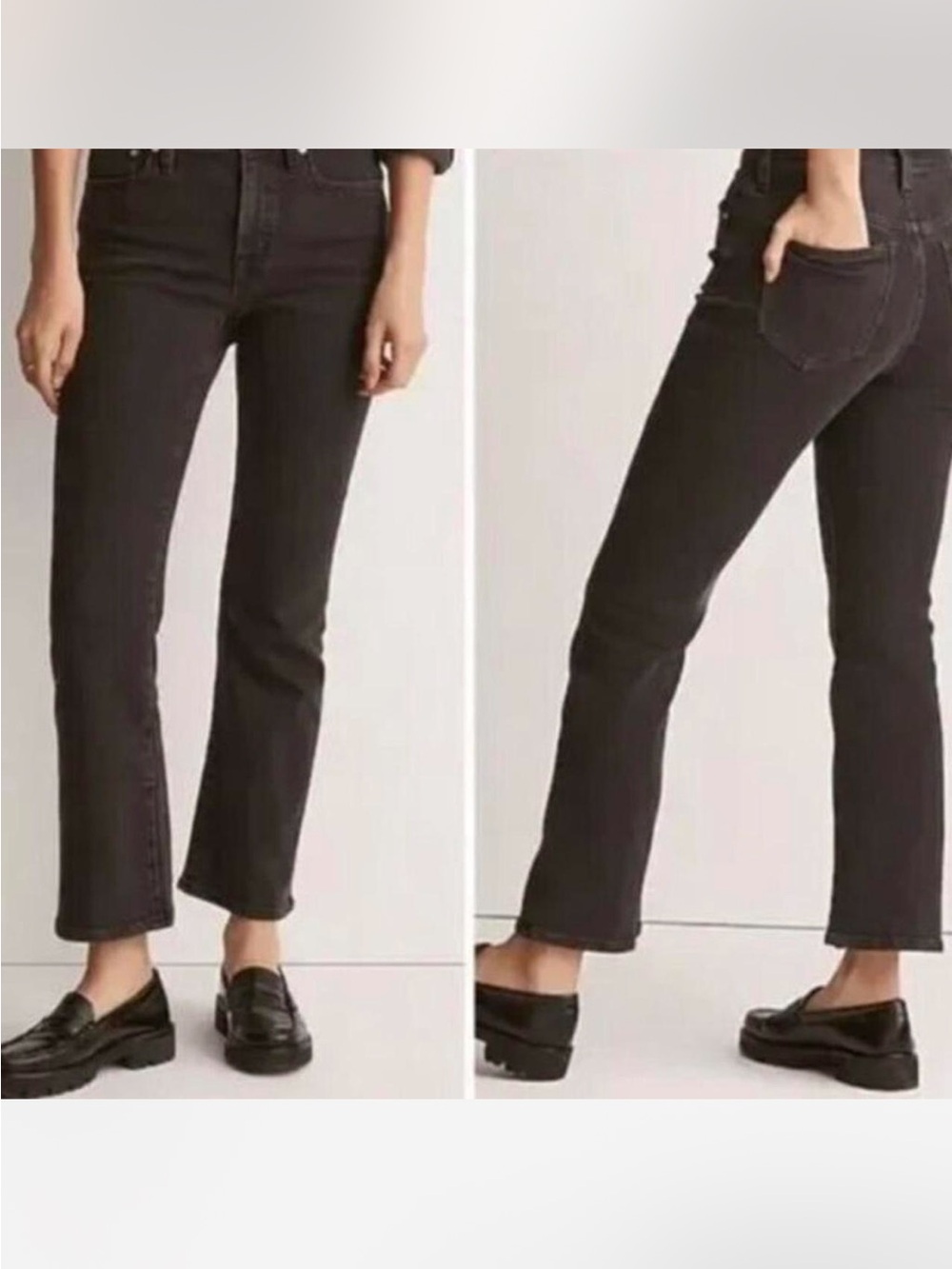 Madewell Black Ankle Crop Straight Jeans - Picture 3 of 3